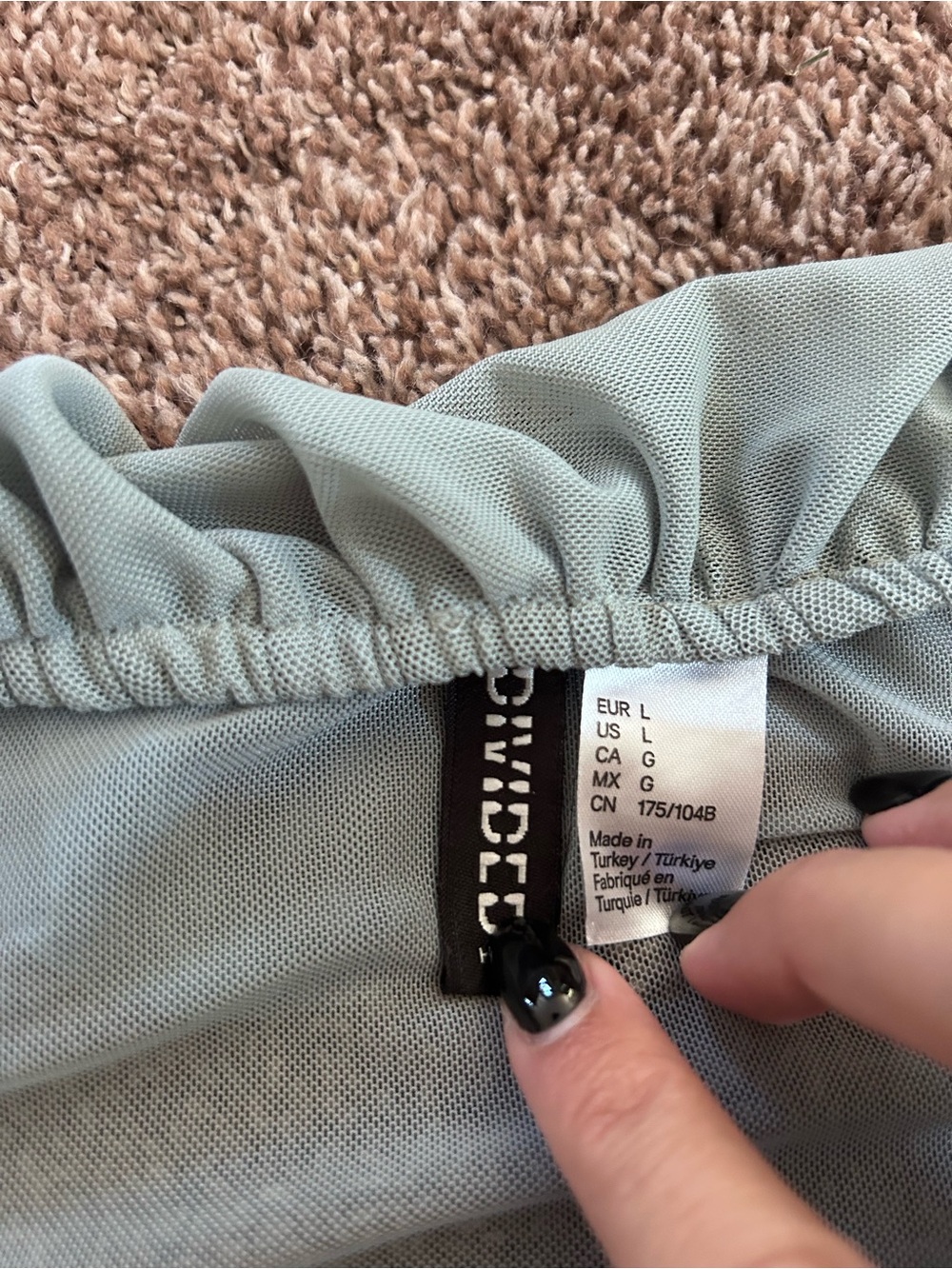 Divided Ruffled Open-Front Cardigan in Light Sage - Picture 3 of 3